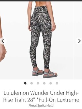 Lululemon Black Floral Print Women's Leggings
